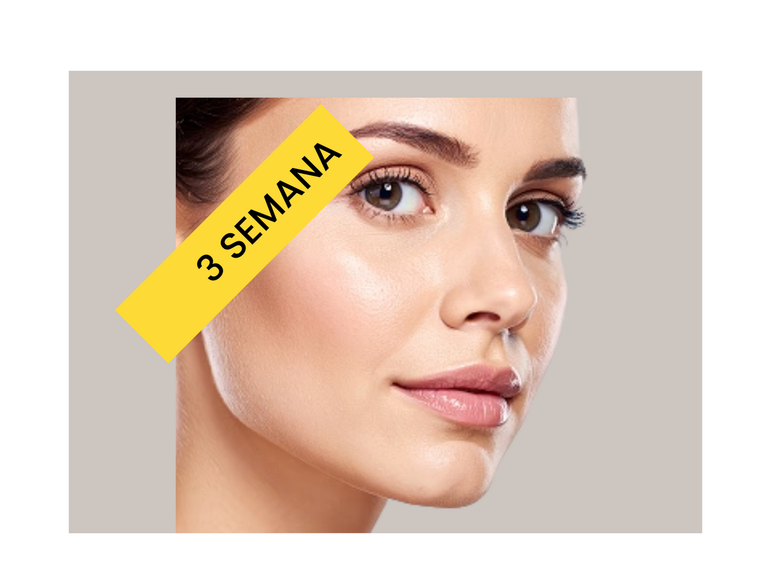 Mujer mostrando firmeza facial y tono uniforme tras 3 semanas de aplicación del bálsamo de sebo.
